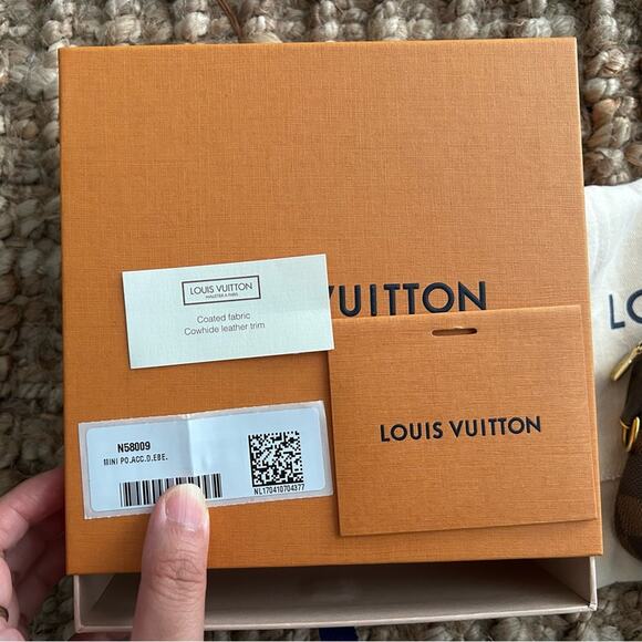 Louis Vuitton mini Pochette accessories Damier Ebene print - Picture 3 of 11